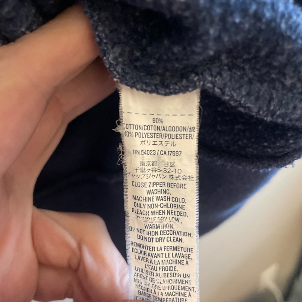 Old Navy Blue Mock Neck Zip-Up Sweatshirt with Pink Logo - Picture 10 of 16